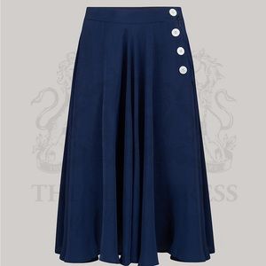 Vintage circle skirt navy blue